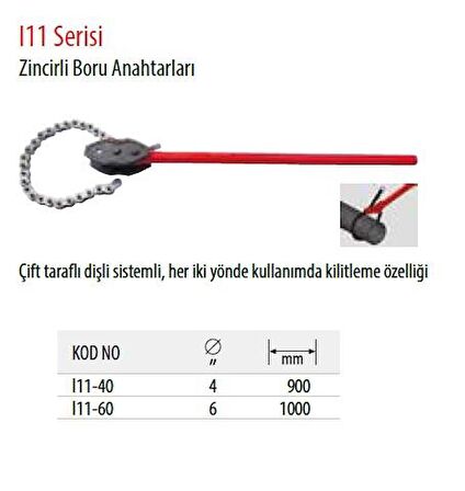 Ceta Form I11-40  4" Zincirli Boru Anahtarı -900MM